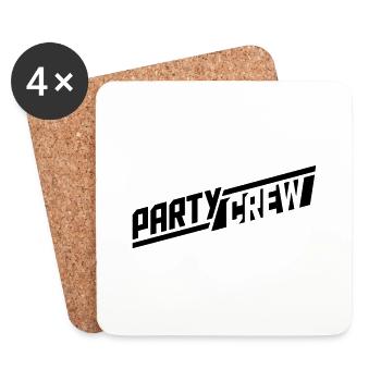 cool logo party crew amis équipe crew club design - Dessous de verre (lot de 4) - blanc - Devant