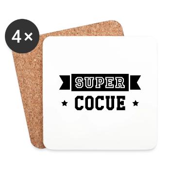Cocu / Cocue / Adultère / Fidèle / Mariage / Sexe - Dessous de verre (lot de 4) - blanc - Devant