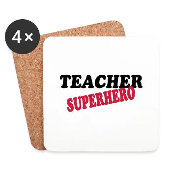 Teacher superhero - Coasters (set of 4) - white - Front