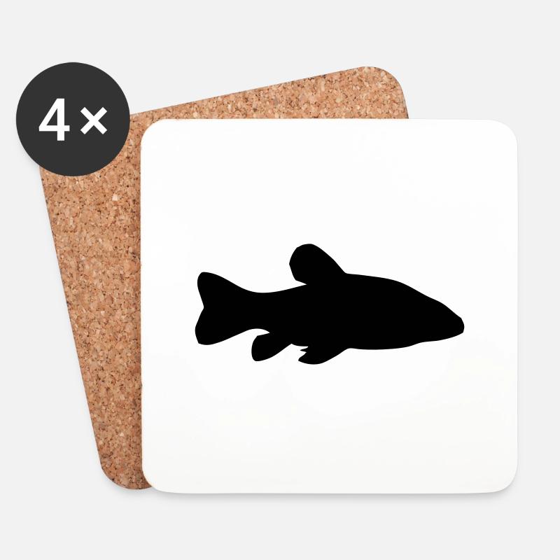 Schleie - Fisch - Fish - Untersetzer (4er-Set) - Weiß
