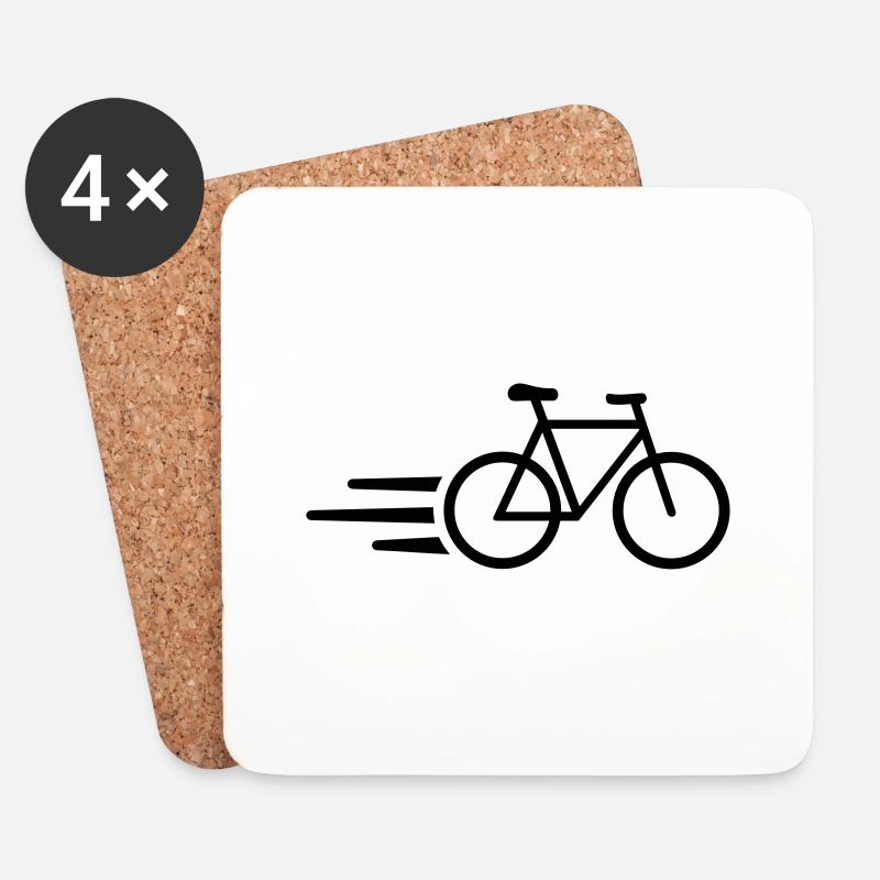 Fahrrad - Untersetzer (4er-Set) - Weiß