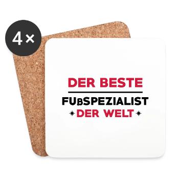 Fußspezialist Fußspezialistin Fußheilkunde Fuß - Untersetzer (4er-Set) - Weiß - Vorne