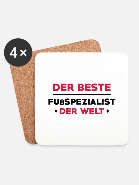Fußspezialist Fußspezialistin Fußheilkunde Fuß - Untersetzer (4er-Set) - Weiß