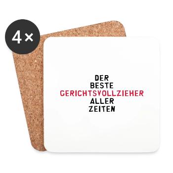 Gerichtsvollzieher Gerichtsvollzieherin Rechts - Untersetzer (4er-Set) - Weiß - Vorne