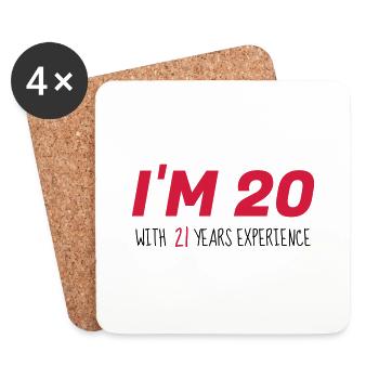 41 - Birthday - Anniversaire - Geburtstag - Humor - Coasters (set of 4) - white - Front