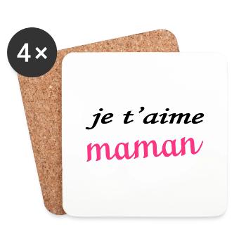 Je t'aime maman - Coasters (set of 4) - white - Front