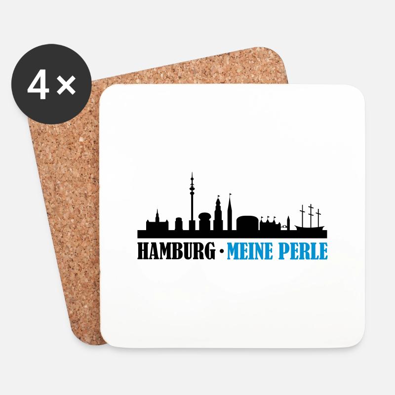 hamburg_meine_perle_02 - Untersetzer (4er-Set) - Weiß
