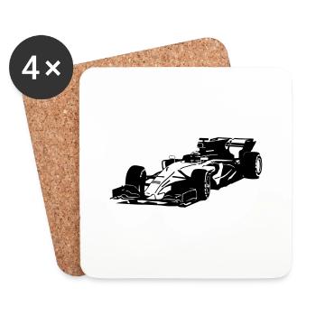 Racecar - Rennauto - Untersetzer (4er-Set) - Weiß - Vorne