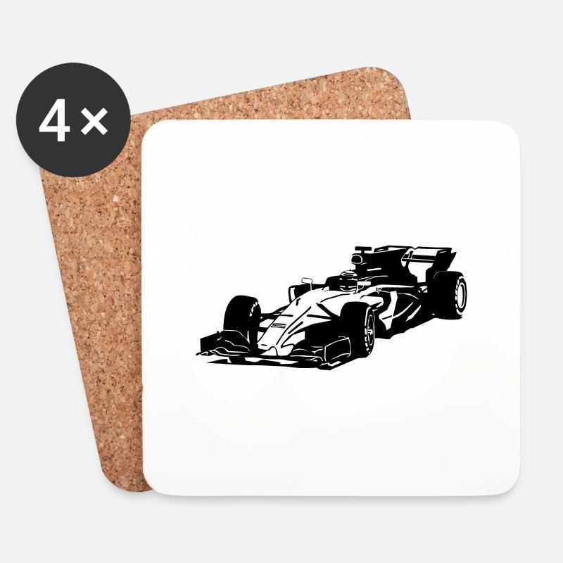 Racecar - Rennauto - Untersetzer (4er-Set) - Weiß