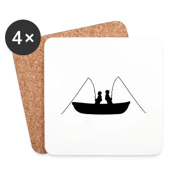 équipage 2 amis équipe couple club mer bateau pêcheur s - Dessous de verre (lot de 4) - blanc - Devant