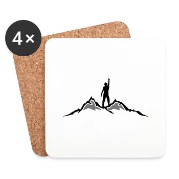 Sport - Berge Wanderer - Untersetzer (4er-Set) - Weiß - Vorne
