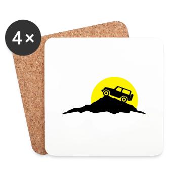 Reise - Berge Jeep - Untersetzer (4er-Set) - Weiß - Vorne
