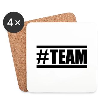 team hashtag design - Coasters (set of 4) - white - Front