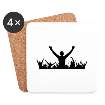Menschen - Gruppe Fans - Untersetzer (4er-Set) - Weiß - Vorne