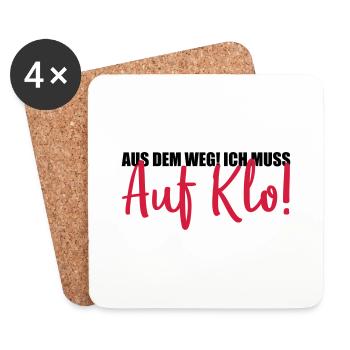 aus dem weg auf klo - Untersetzer (4er-Set) - Weiß - Vorne