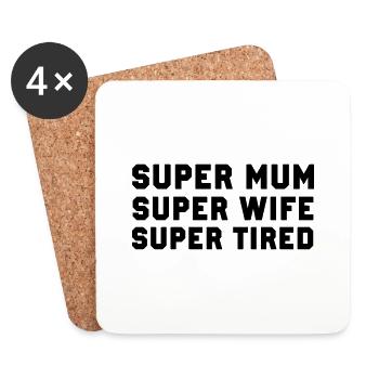 Super Mum - Coasters (set of 4) - white - Front