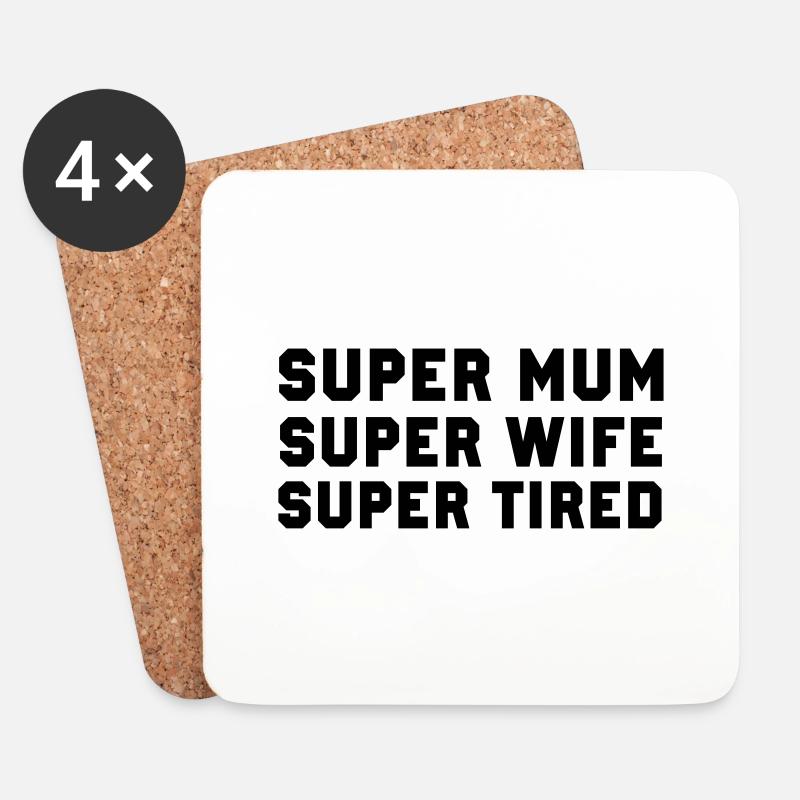 Super Mum - Coasters (set of 4) - white