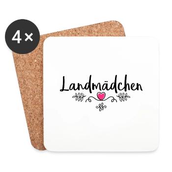 landmaedchen herz - Untersetzer (4er-Set) - Weiß - Vorne