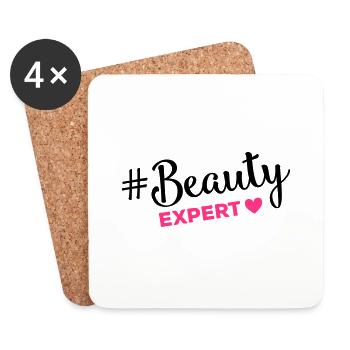 beauty expert hashtag - Untersetzer (4er-Set) - Weiß - Vorne