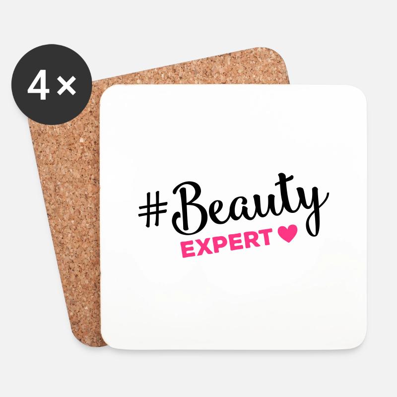 beauty expert hashtag - Untersetzer (4er-Set) - Weiß