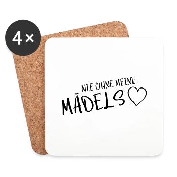 herz nie ohne meine maedels - Untersetzer (4er-Set) - Weiß - Vorne
