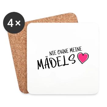 nie ohne meine maedels herz - Untersetzer (4er-Set) - Weiß - Vorne