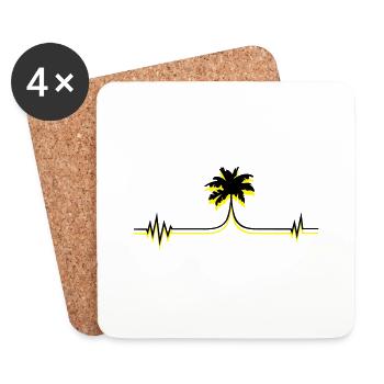 palme puls - Untersetzer (4er-Set) - Weiß - Vorne