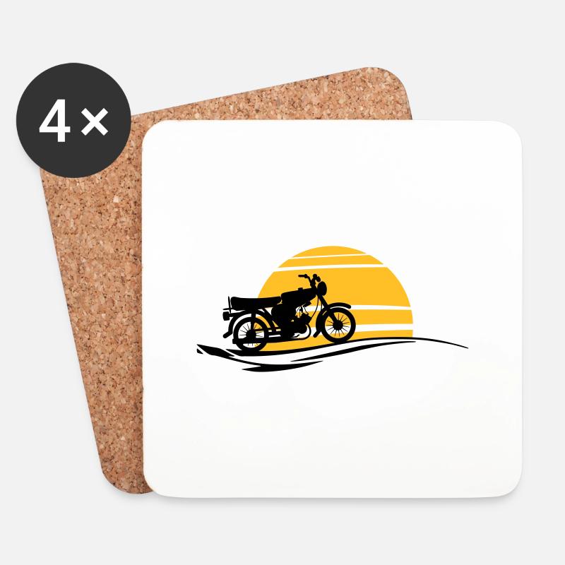 Fahrzeug - Simson Sonne - Untersetzer (4er-Set) - Weiß