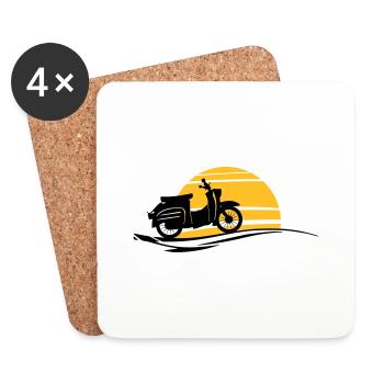 Fahrzeug - Schwalbe Sonne - Untersetzer (4er-Set) - Weiß - Vorne
