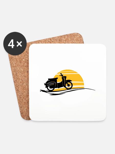 Fahrzeug - Schwalbe Sonne - Untersetzer (4er-Set) - Weiß