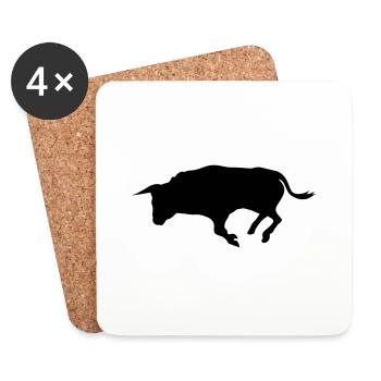 stier - Untersetzer (4er-Set) - Weiß - Vorne