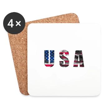 USA - Coasters (set of 4) - white - Front