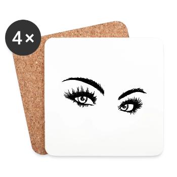 Eyes - Woman's look - Coasters (set of 4) - white - Front