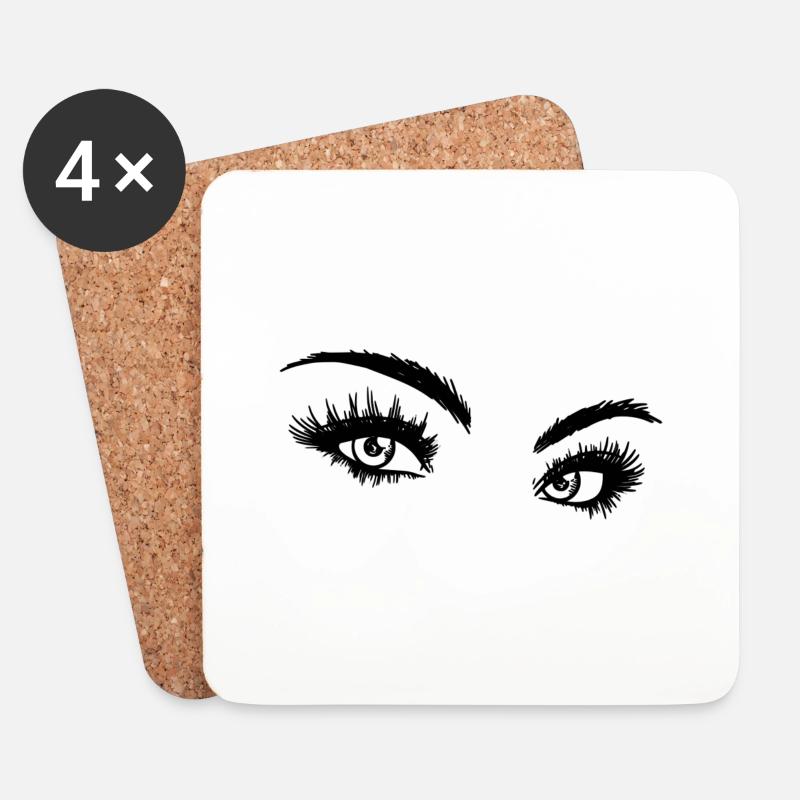 Augen - Frauenblick - Untersetzer (4er-Set) - Weiß