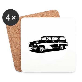 Auto classic car - Coasters (set of 4) - white - Front