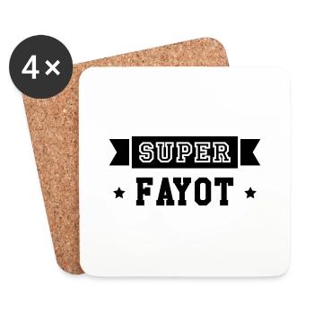 Super Fayot - Dessous de verre (lot de 4) - blanc - Devant