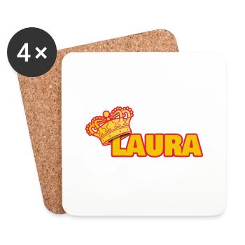 Krone für Laura - Untersetzer (4er-Set) - Weiß - Vorne