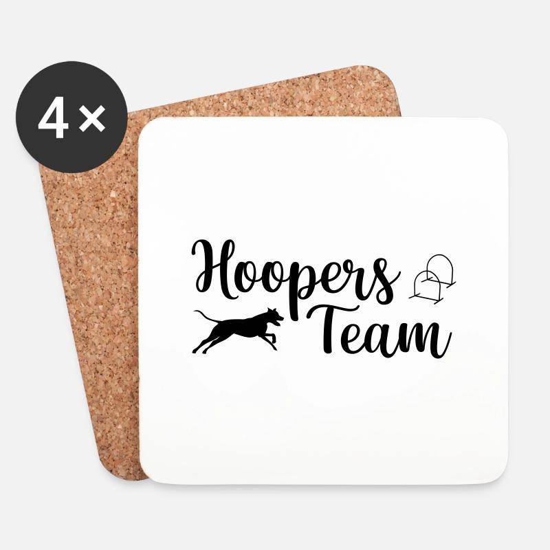 Hoopers Team Hundesport Design - Untersetzer (4er-Set) - Weiß