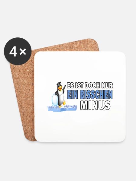 eisbaden pinguin motivation winterbader minus kalt - Untersetzer (4er-Set) - Weiß