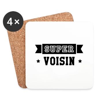 Super Voisin - Dessous de verre (lot de 4) - blanc - Devant