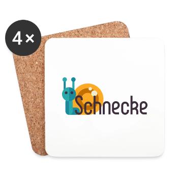 Schnecke - Untersetzer (4er-Set) - Weiß - Vorne