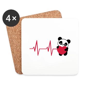 ECG Panda - Coasters (set of 4) - white - Front