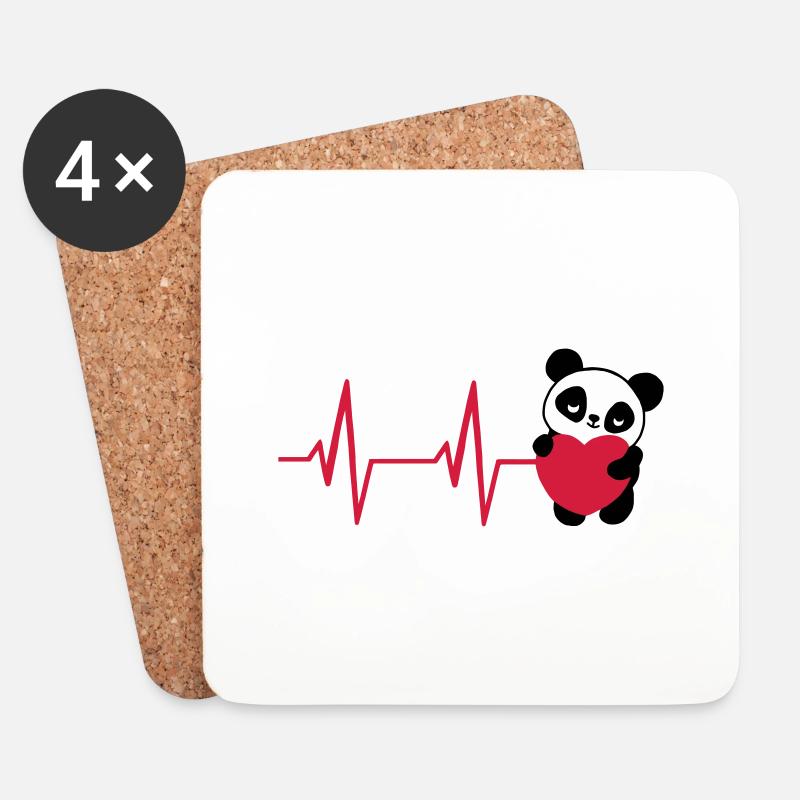 ECG Panda - Coasters (set of 4) - white