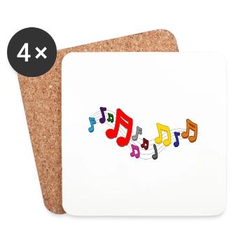 Modèle de notes de musique de feuille de musique. La musique - Dessous de verre (lot de 4) - blanc - Devant
