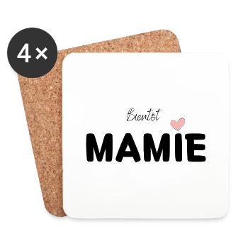 Bientôt mamie, Annonce grossesse mamie - Dessous de verre (lot de 4) - blanc - Devant
