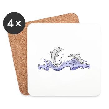 Dolphins - Coasters (set of 4) - white - Front