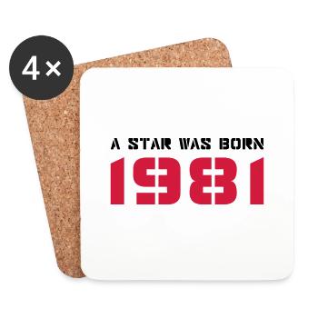Birth Year Born In - Made in 1981 - Coasters (set of 4) - white - Front