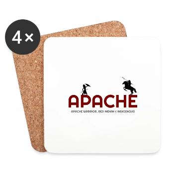 Tout sur Apache, Apache Indian, Apache hoodies, A - Dessous de verre (lot de 4) - blanc - Devant