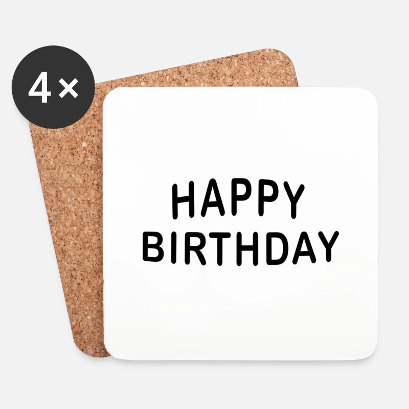 HAPPY BIRTHDAY UNI - Untersetzer (4er-Set) - Weiß