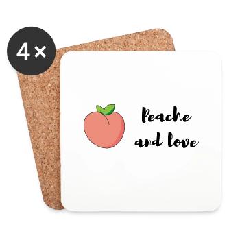 Peached et l’amour - Dessous de verre (lot de 4) - blanc - Devant